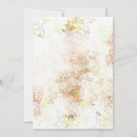 Bohemian Autumn Green Flowers Weddenschap Kaart (Achterkant)