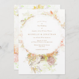 Bohemian Autumn Green Flowers Weddenschap Kaart