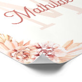 Bohemian Baby Girl Initiaal Monogram naam ursery Poster (Hoek)