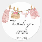 Bohemian Baby Kleding Dank u Baby shower Ronde Sticker (Voorkant)