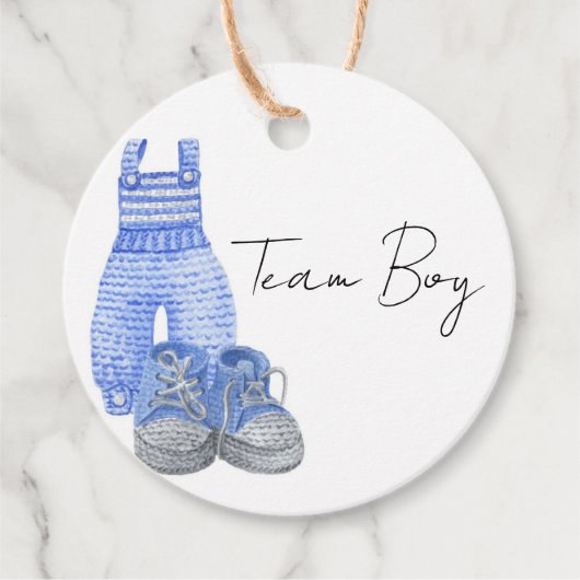 Bohemian Baby Kleding Team Boy Geslacht onthullen Bedankjes Labels (Voorkant)