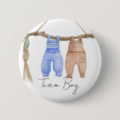 Bohemian Baby Kleding Team Boy Geslacht onthullen Ronde Button 5,7 Cm (Voorkant)