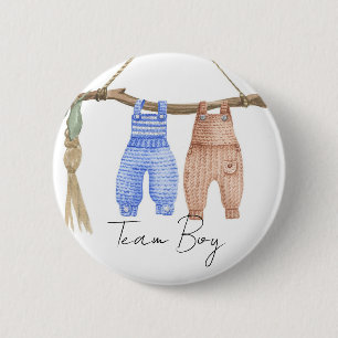Bohemian Baby Kleding Team Boy Geslacht onthullen Ronde Button 5,7 Cm