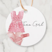 Bohemian Baby Kleding Team Meisje Geslacht onthull Bedankjes Labels (Voorkant)