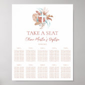 Bohemian Baptism Boho Christening Seating Chart Poster (Voorkant)