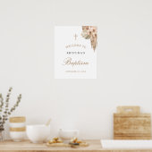Bohemian Baptism Celebration Welcome Sign Poster (Keuken)