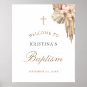 Bohemian Baptism Celebration Welcome Sign Poster (Voorkant)