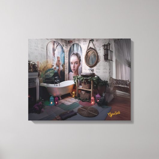 Bohemian Bath Bliss - Fairy en vrouwelijke elegant Canvas Afdruk (Voorkant)