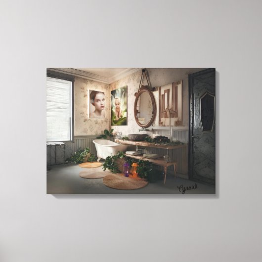 Bohemian Bath Bliss - Fairy en vrouwelijke elegant Canvas Afdruk (Voorkant)