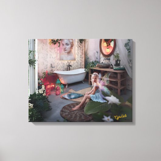 Bohemian Bath Bliss - Fairy en vrouwelijke elegant Canvas Afdruk (Voorkant)