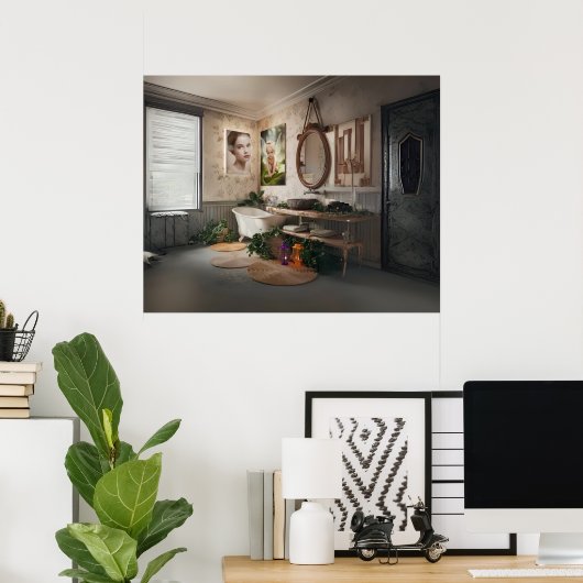 Bohemian Bath Poster (Thuiskantoor)