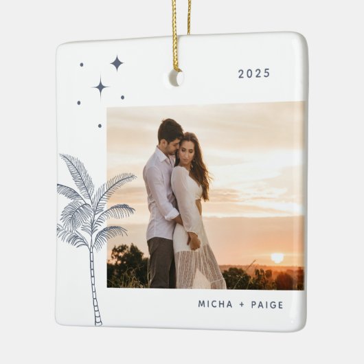 Bohemian Beach Palm Tree Keramisch Ornament (Links)