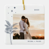 Bohemian Beach Palm Tree Keramisch Ornament (Voorkant)