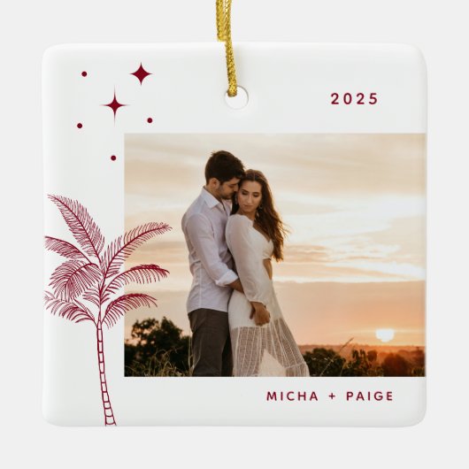 Bohemian Beach Palm Tree Ornament (Voorkant)