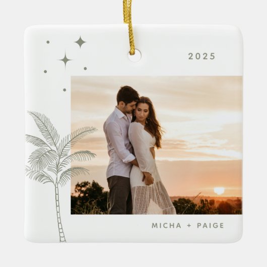 Bohemian Beach Palm Tree Ornament (Voorkant)