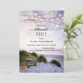 Bohemian Beach String Lights Retirement Party Invi Kaart (Staand voorkant)