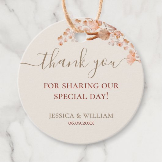 Bohemian bedankt bedankjes labels (Voorkant)