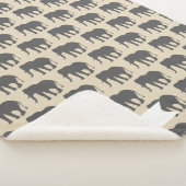 Bohemian Beige & Grey Elephants & Name in Script Sherpa Deken (3/4)