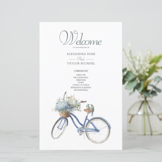 Bohemian Bicycle Waterverf Wedding (Staand voorkant)