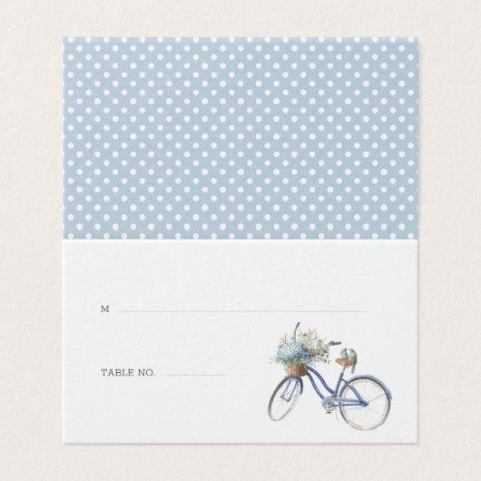 Bohemian Bicycle Waterverf Wedding Kaart (Buitenkant ongevouwen)