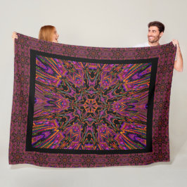 Bohemian Black Daylily Patroon Gezellig Fleece Deken
