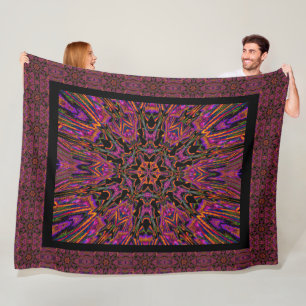 Bohemian Black Daylily Patroon Gezellig Fleece Deken