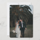 Bohemian Black en Gold Floral Photo Wedding Kaart (Achterkant)