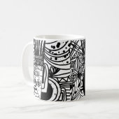 Bohemian Black en White Monnogramed Koffiemok (Voorkant links)