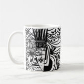 Bohemian Black en White Monnogramed Koffiemok (Links)