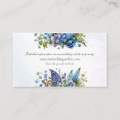 Bohemian Blauw-Violet Bloemen Bruiloft Details Informatiekaartje (Voorkant)