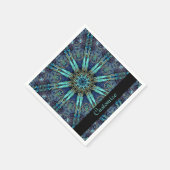 Bohemian Blauwgroen Floral Star Pattern Napkins 2 Servetten (Hoek)