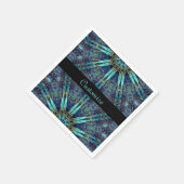 Bohemian Blauwgroen Floral Star Pattern Napkins Servetten (Hoek)