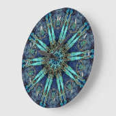 Bohemian Blauwgroen Floral Star Pattern Wall klok (Hoek)