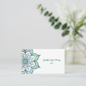 Bohemian Blauwgroen Mandala LMT Visitekaartje (Staand voorkant)