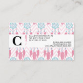Bohemian Blauwgroen Roze Beaded Drocatcher Chevron Klantenkaartje (Achterkant)