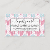 Bohemian Blauwgroen Roze Beaded Drocatcher Chevron Klantenkaartje (Voorkant)