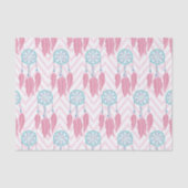 Bohemian Blauwgroen Roze Beaded Drocatcher Chevron Tissuepapier (Voorkant)