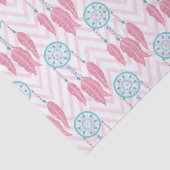 Bohemian Blauwgroen Roze Beaded Drocatcher Chevron Tissuepapier (Detail)