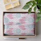 Bohemian Blauwgroen Roze Beaded Drocatcher Chevron Tissuepapier (Geschenk)