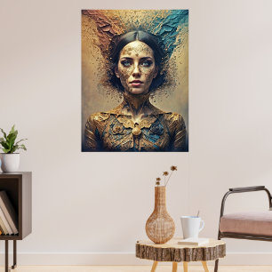 Bohemian Bliss: Gouden Blauwe Droom Poster