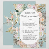 Bohemian Bloemen Baby shower Telefoon Spel Kaart (Voorkant / Achterkant)