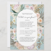 Bohemian Bloemen Baby shower Telefoon Spel Kaart (Voorkant)