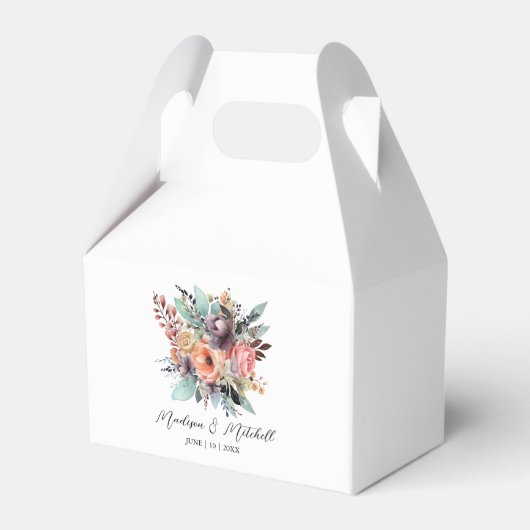 Bohemian Bloemen Boeket Waterverf Bedankdoosjes (Voorkant Zijde)