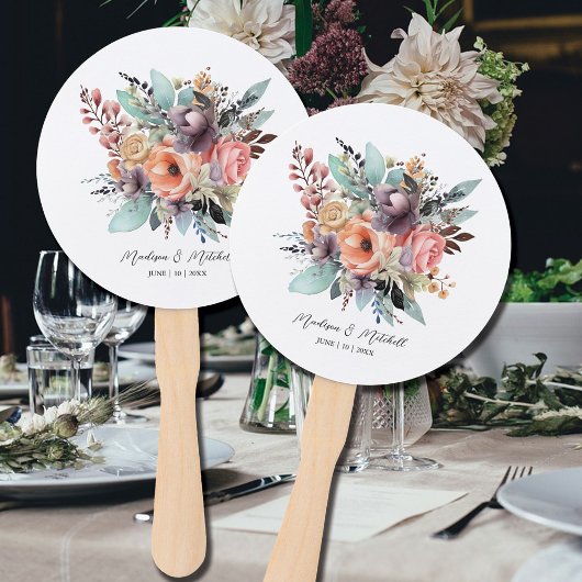 Bohemian Bloemen Boeket Waterverf Handwaaier