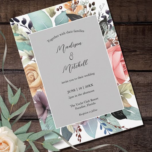 Bohemian Bloemen Boeket Waterverf Kaart