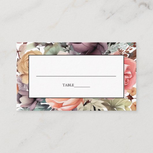 Bohemian Bloemen Boeket Waterverf Plaatskaartje (Voorkant)