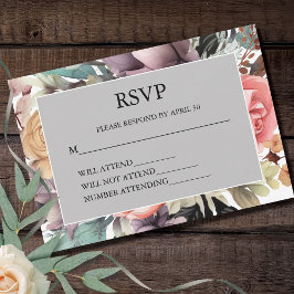 Bohemian Bloemen Boeket Waterverf RSVP Kaartje
