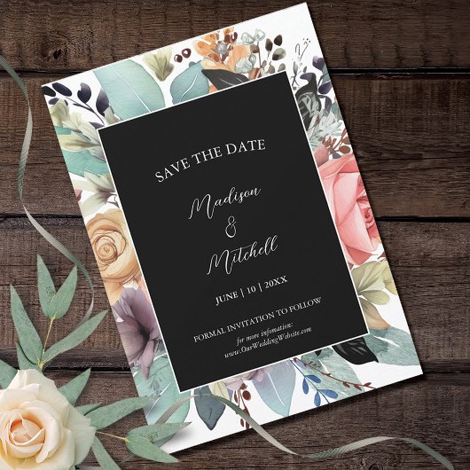 Bohemian Bloemen Boeket Waterverf Save The Date