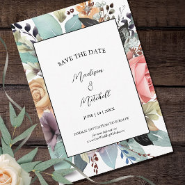 Bohemian Bloemen Boeket Waterverf Save The Date