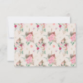 Bohemian Bloemen Lijst Bruiloft Bedankkaart (Achterkant)